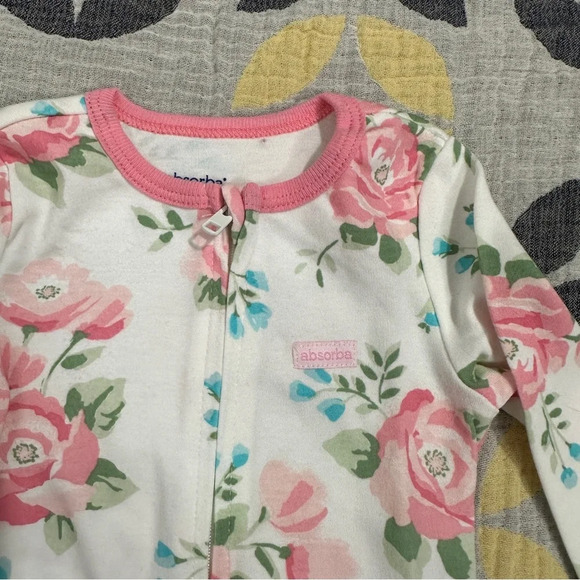 Two new with tags Absorba 6-9 mo one piece sleepers/rompers. Pinks. 100% cotton - Picture 8 of 13